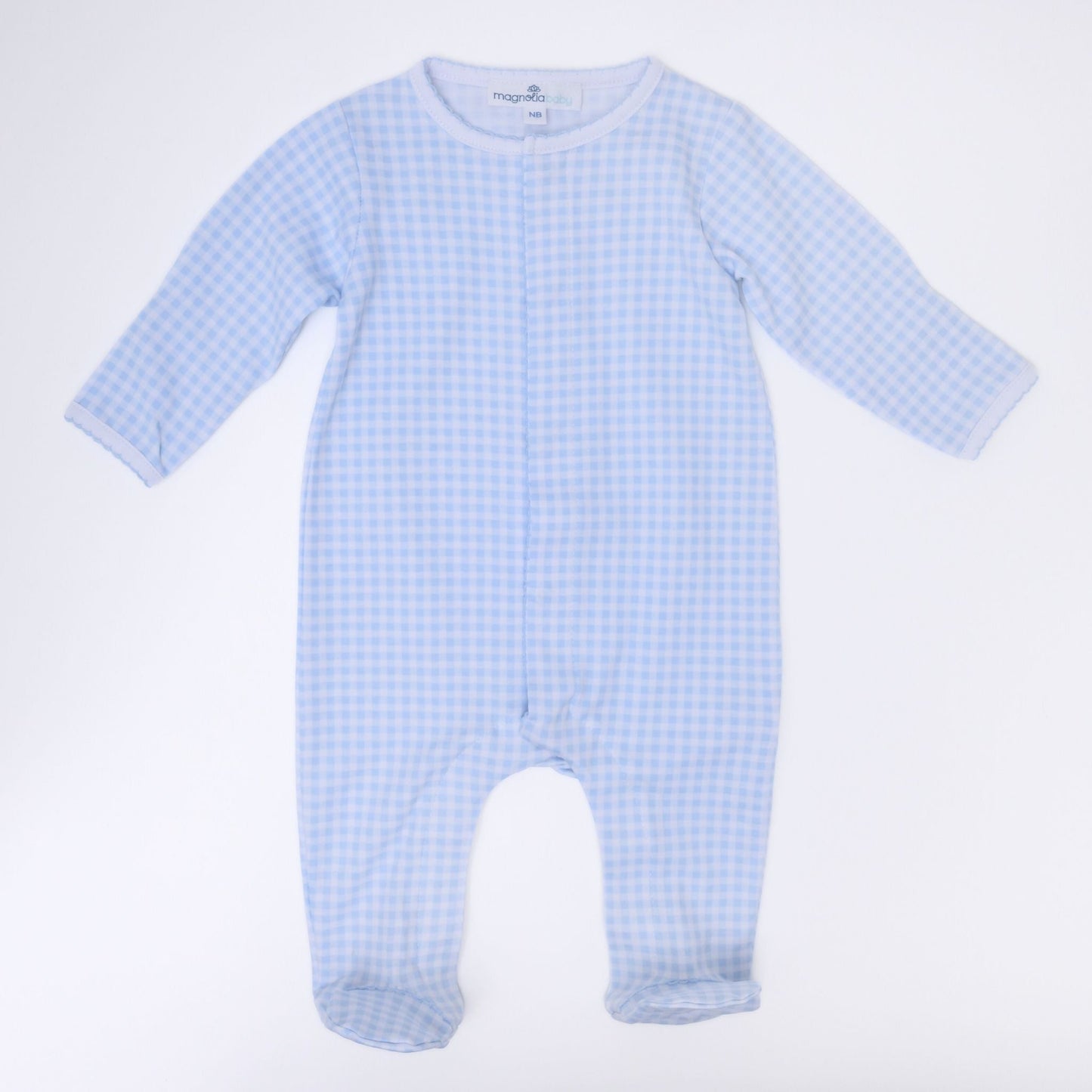 Mini Checks Footie - Blue - Magnolia BabyFootie
