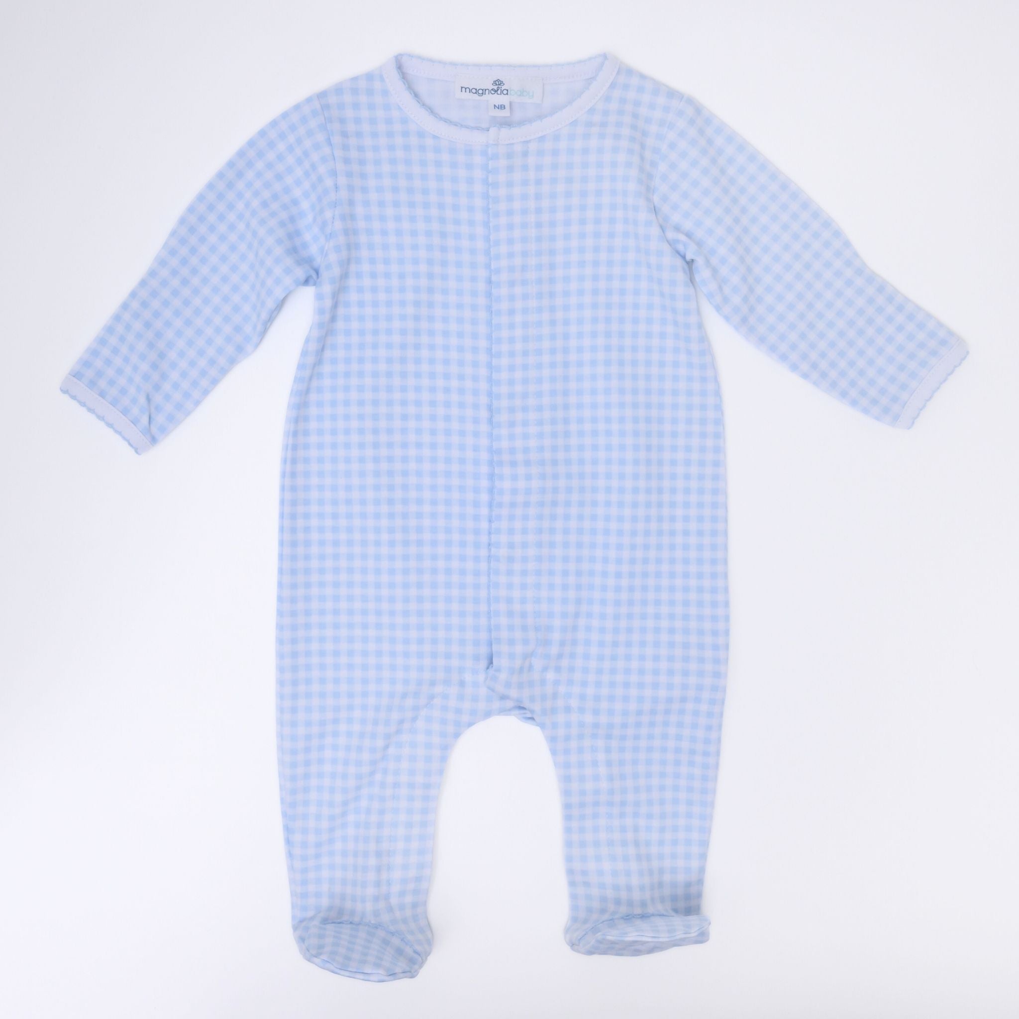 Mini Checks Footie - Blue - Magnolia BabyFootie