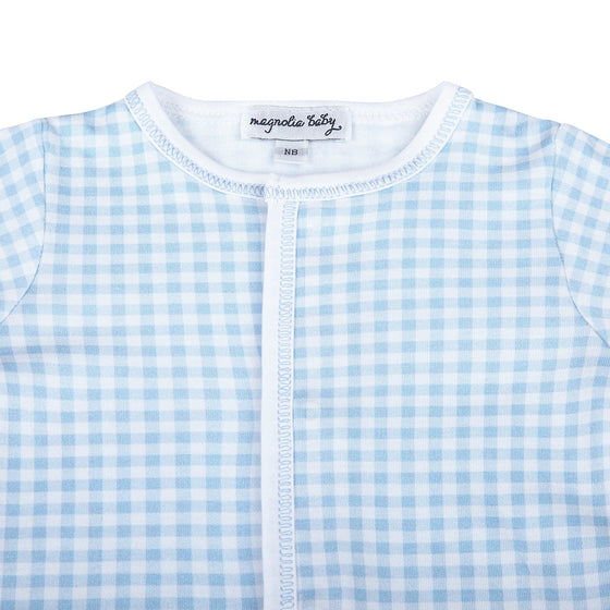 Mini Checks Footie - Blue - Magnolia BabyFootie