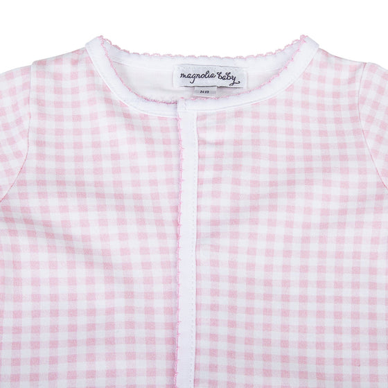 Mini Checks Footie - Pink - Magnolia BabyFootie