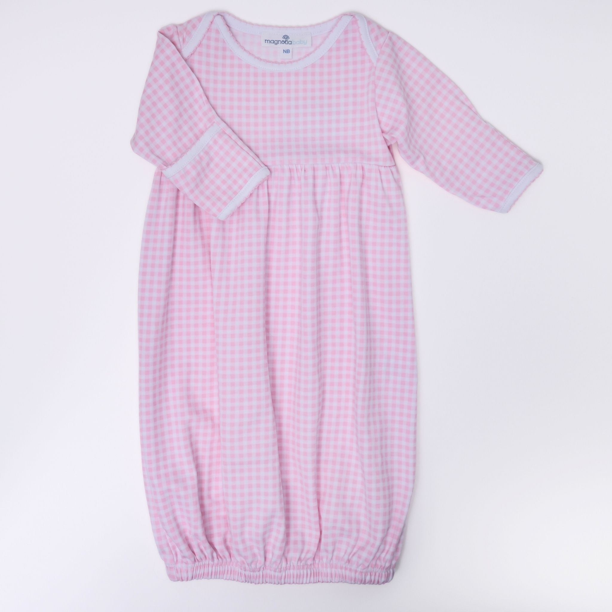Mini Checks Gown - Pink - Magnolia BabyGown