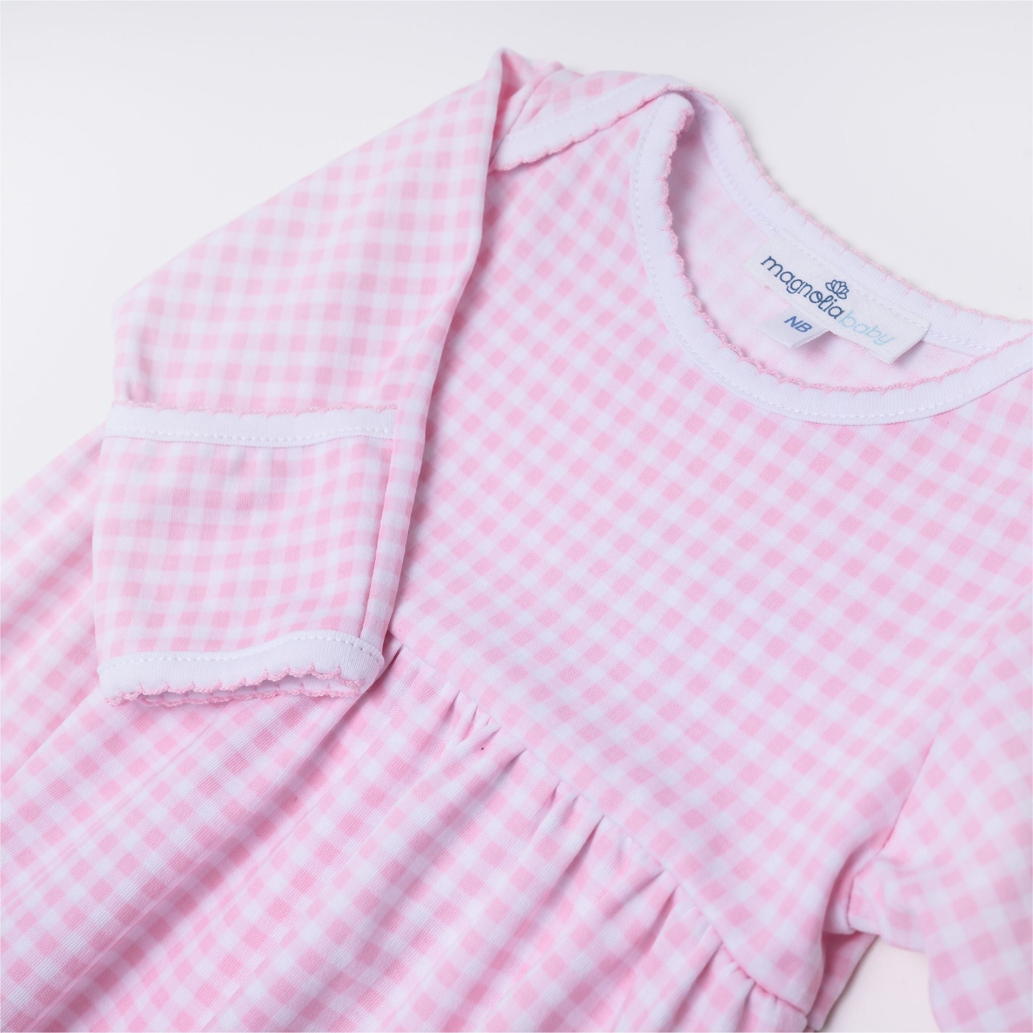 Mini Checks Gown - Pink - Magnolia BabyGown