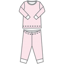  Mini Checks Long Pajamas - Pink - Magnolia BabyLong Pajamas