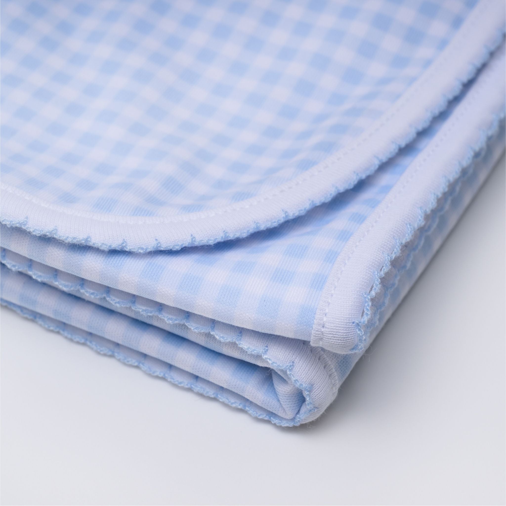 Mini Checks Receiving Blanket - Blue - Magnolia BabyReceiving Blanket