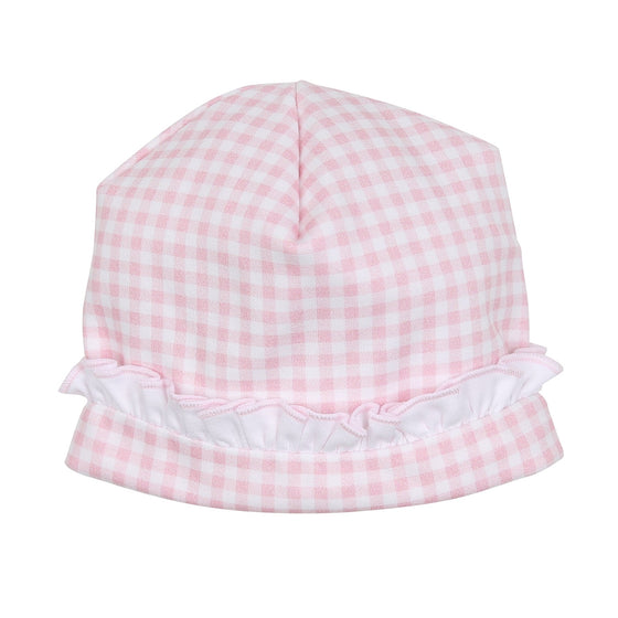 Mini Checks Ruffle Hat - Pink - Magnolia BabyHat