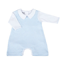  Mini Checks Set Short Playsuit and Collared Long Sleeve Bodysuit - Blue - Magnolia BabyShort Playsuit Set