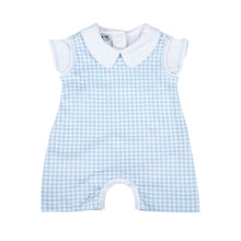  Mini Checks Set Short Playsuit and Collared Short Sleeve Bodysuit - Blue - Magnolia BabyShort Playsuit Set