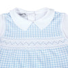 Mini Checks Set Smocked Short Playsuit and Collared Long Sleeve T-Shirt - Blue - Magnolia BabyShort Playsuit Set