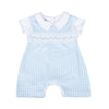 Mini Checks Set Smocked Short Playsuit and Collared Short Sleeve Bodysuit - Blue - Magnolia BabyShort Playsuit Set
