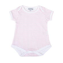  Mini Checks Short Sleeve Bodysuit - Pink - Magnolia BabyBodysuit