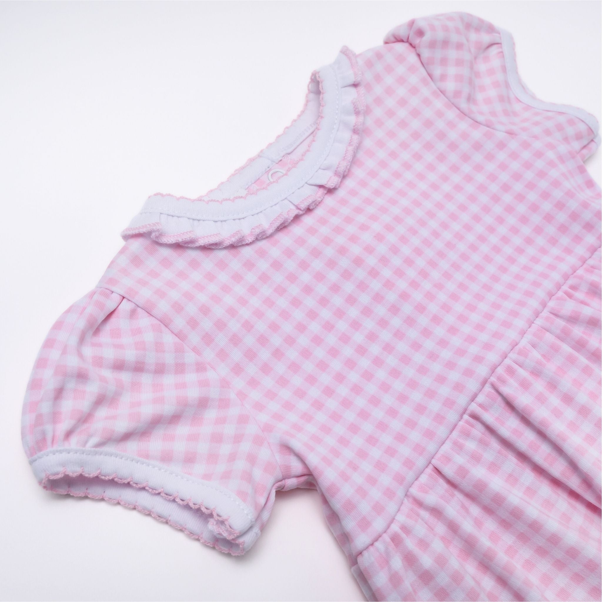 Mini Checks Short Sleeve Bubble - Pink - Magnolia BabyBubble