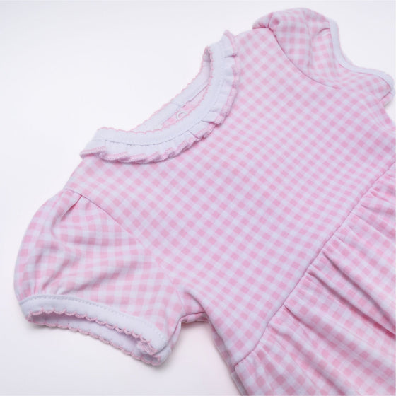 Mini Checks Short Sleeve Bubble - Pink - Magnolia BabyBubble