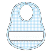  Mini Checks Smocked Bib - Blue - Magnolia BabyBib