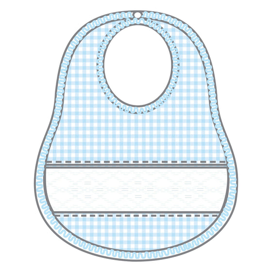 Mini Checks Smocked Bib - Blue - Magnolia BabyBib