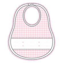  Mini Checks Smocked Bib - Pink - Magnolia BabyBib