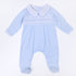 Mini Checks Smocked Footie - Blue - Magnolia BabyFootie