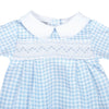 Mini Checks Smocked Footie - Blue - Magnolia BabyFootie