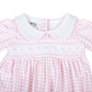 Mini Checks Smocked Gathered Gown - Pink - Magnolia BabyGown