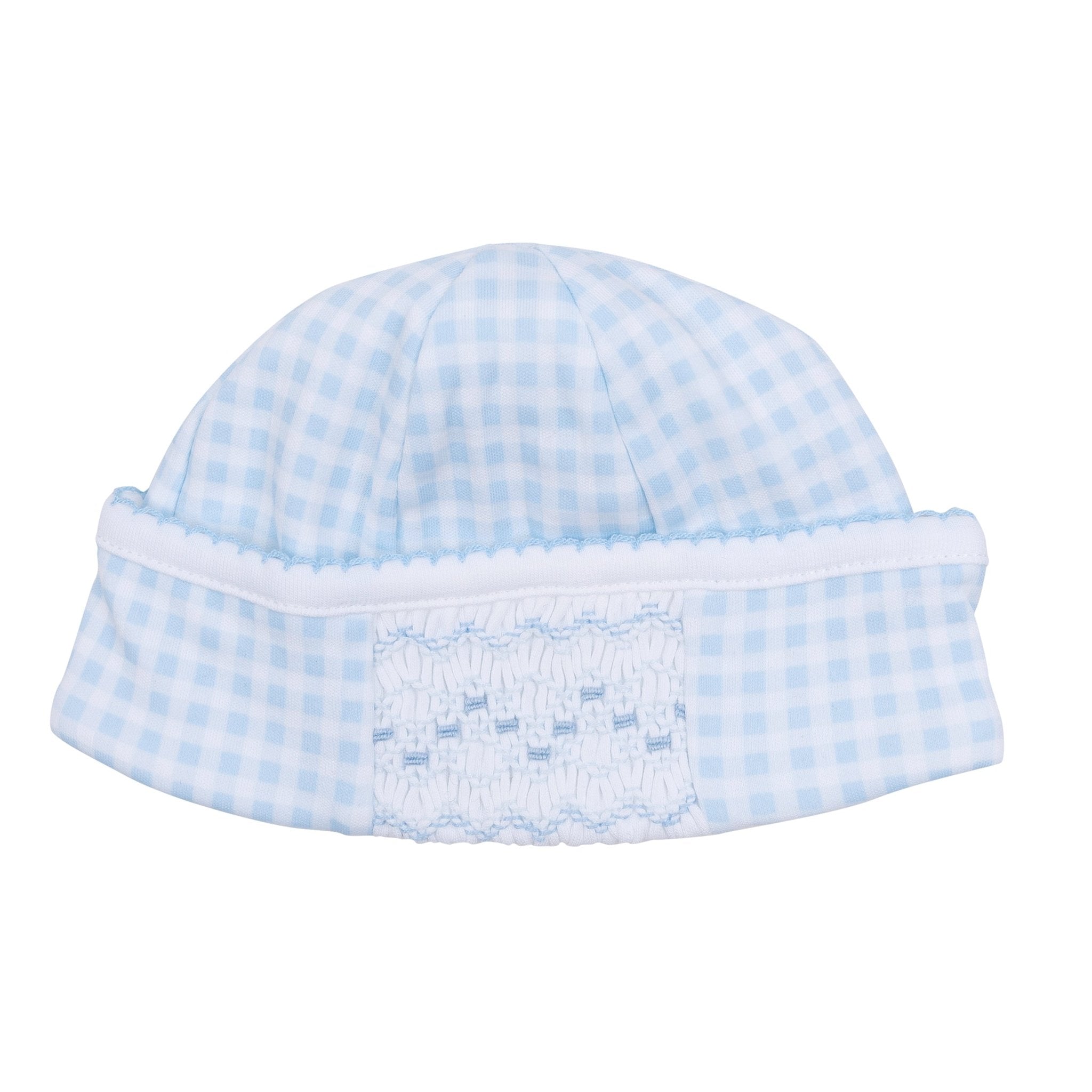 Mini Checks Smocked Hat - Blue - Magnolia BabyHat