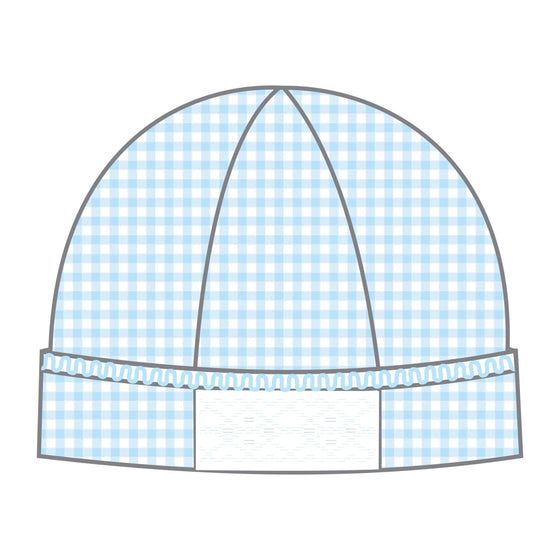 Mini Checks Smocked Hat - Blue - Magnolia BabyHat