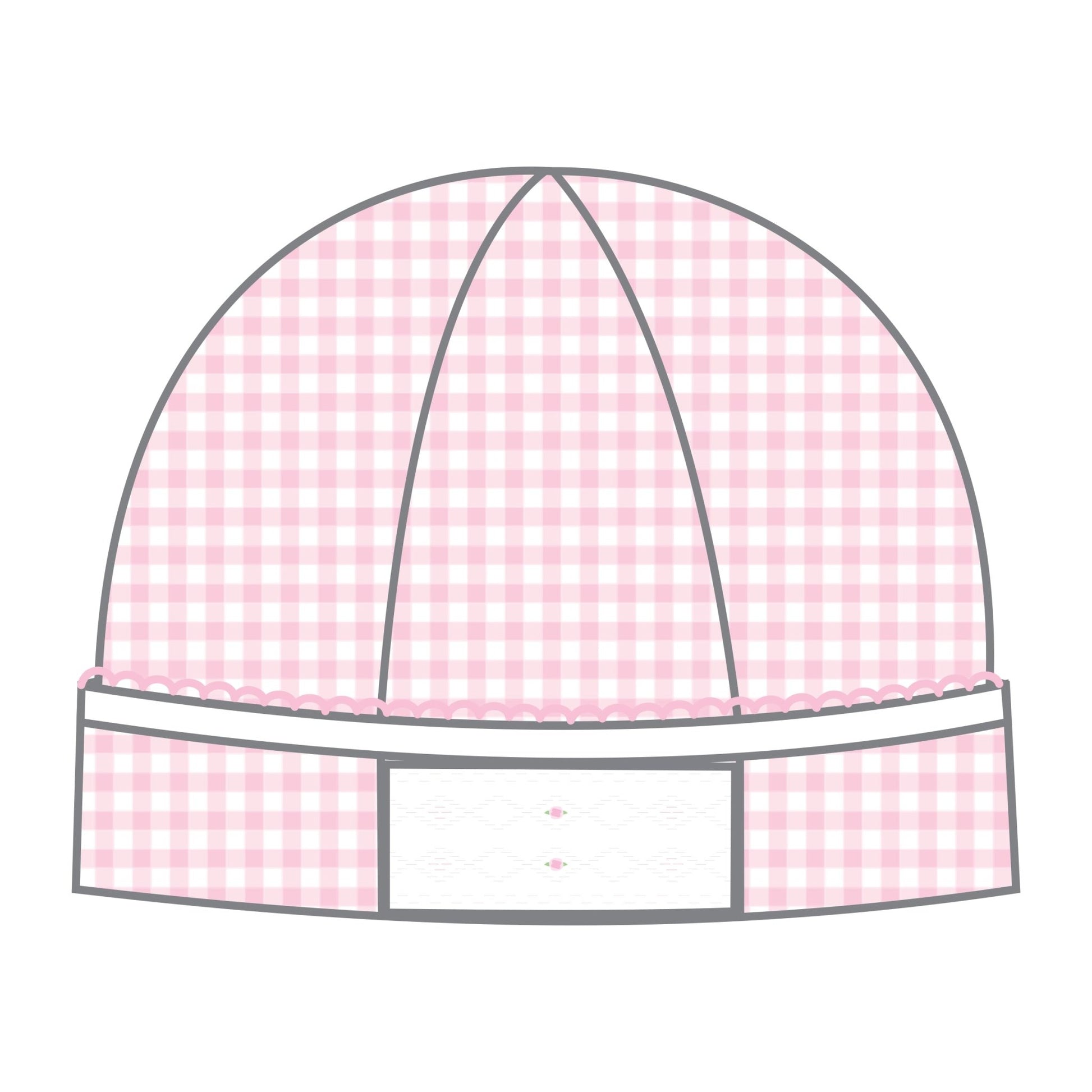 Mini Checks Smocked Hat - Pink - Magnolia BabyHat
