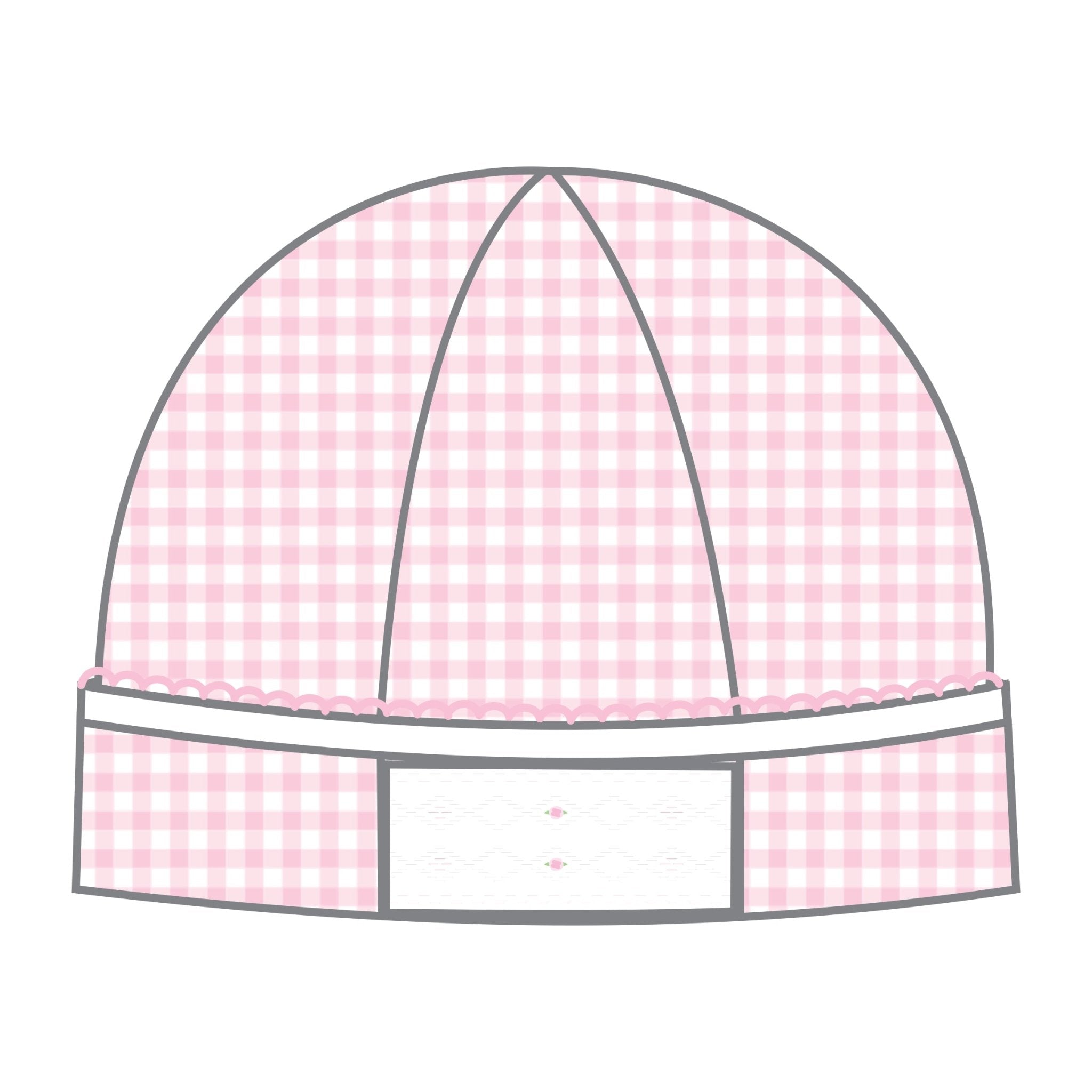 Mini Checks Smocked Hat - Pink - Magnolia BabyHat