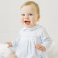 Mini Checks Smocked Long Sleeve Bubble - Blue - Magnolia BabyBubble