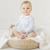 Mini Checks Smocked Long Sleeve Bubble - Blue - Magnolia BabyBubble