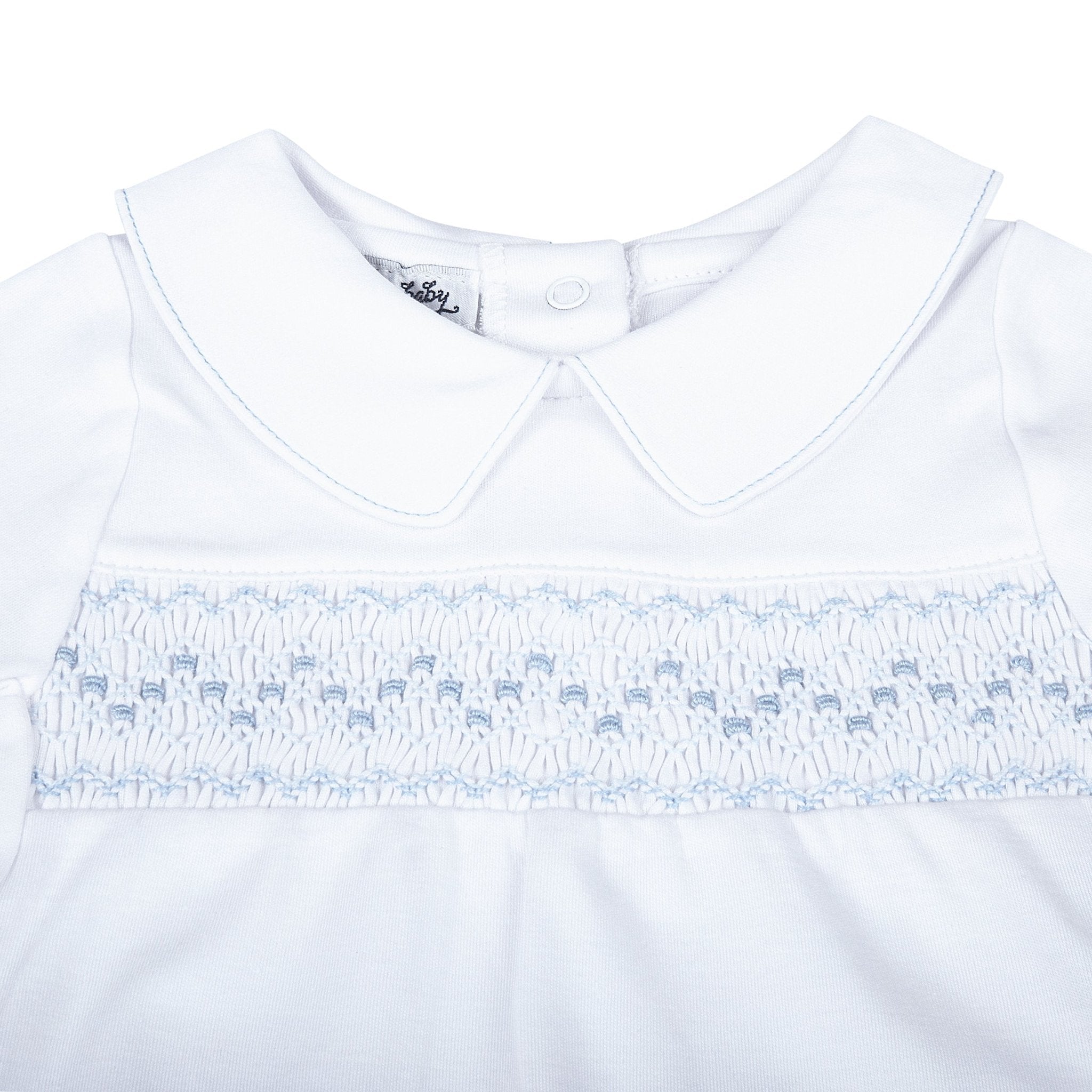 Mini Checks Smocked Long Sleeve Diaper Cover Set - Blue - Magnolia BabyDiaper Cover
