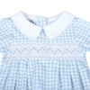 Mini Checks Smocked Pleated Gown - Blue - Magnolia BabyGown