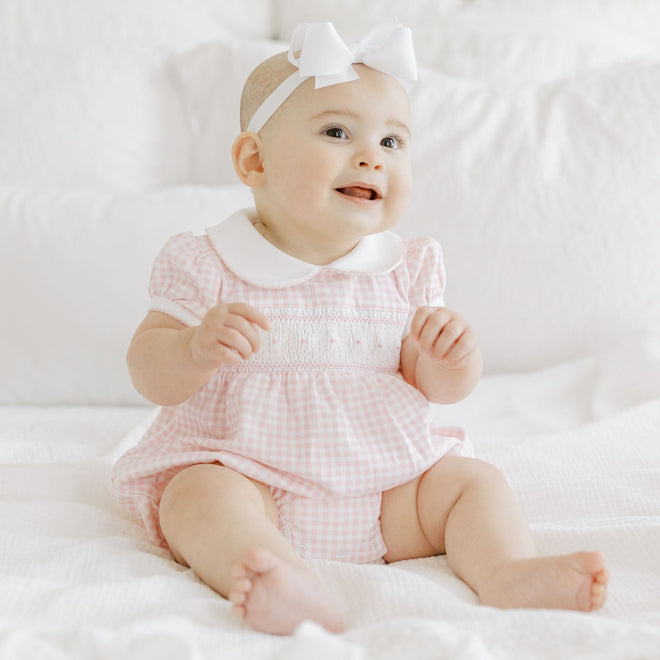Magnolia Baby Girls Yellow Faith's Classics Smocked Collared Flutters Dress main image 0