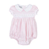 Mini Checks Smocked Short Sleeve Bubble - Pink - Magnolia BabyBubble