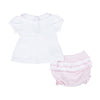 Mini Checks Smocked Short Sleeve Diaper Cover Set - Pink - Magnolia BabyDiaper Cover