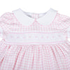 Mini Checks Smocked Short Sleeve Dress - Pink - Magnolia BabyDress