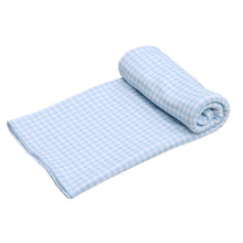  Mini Checks Swaddle Blanket - Blue - Magnolia BabySwaddle Blanket