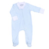 Mini Checks Zip Footie - Blue - Magnolia BabyFootie