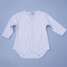  Mini Dots Front Snap Long Sleeve Bodysuit - Blue - Magnolia BabyBodysuit