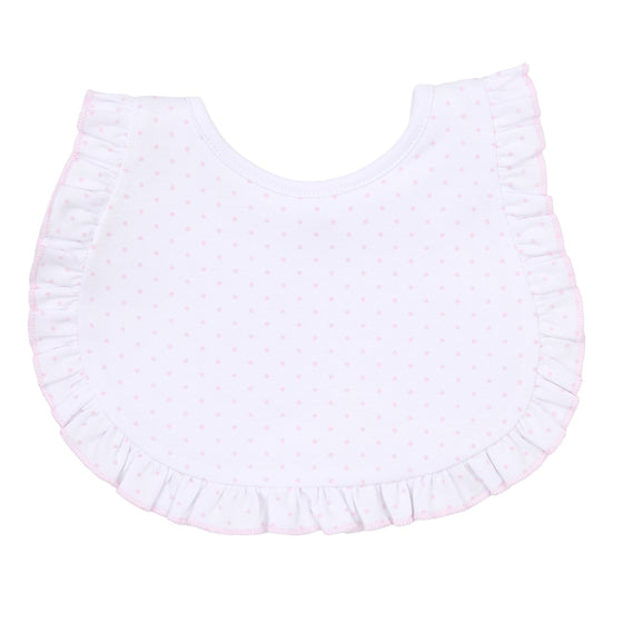 Mini Dots Ruffle Bib - Pink - Magnolia BabyBib