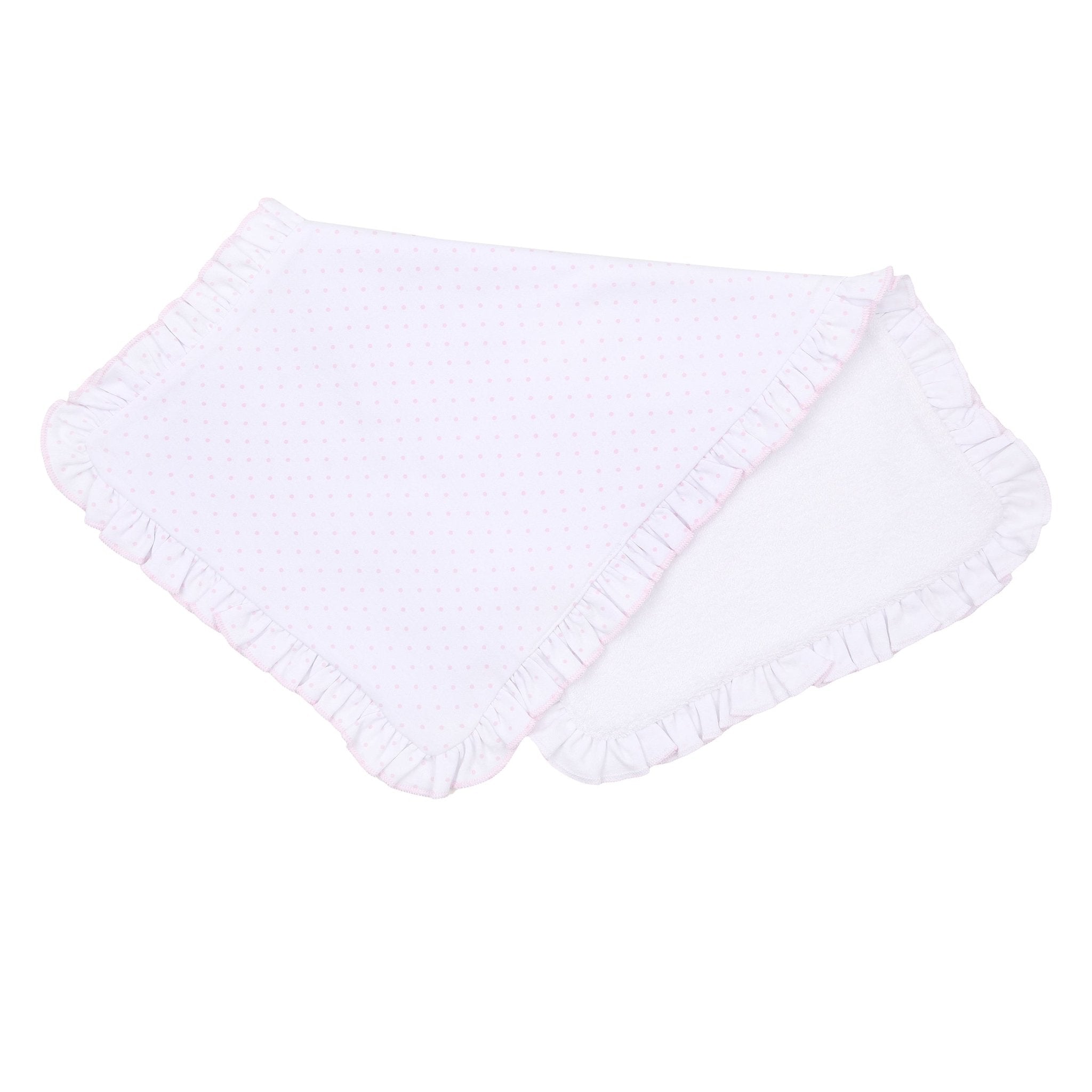 Mini Dots Ruffle Burp Cloth - Pink - Magnolia BabyBurp Cloth