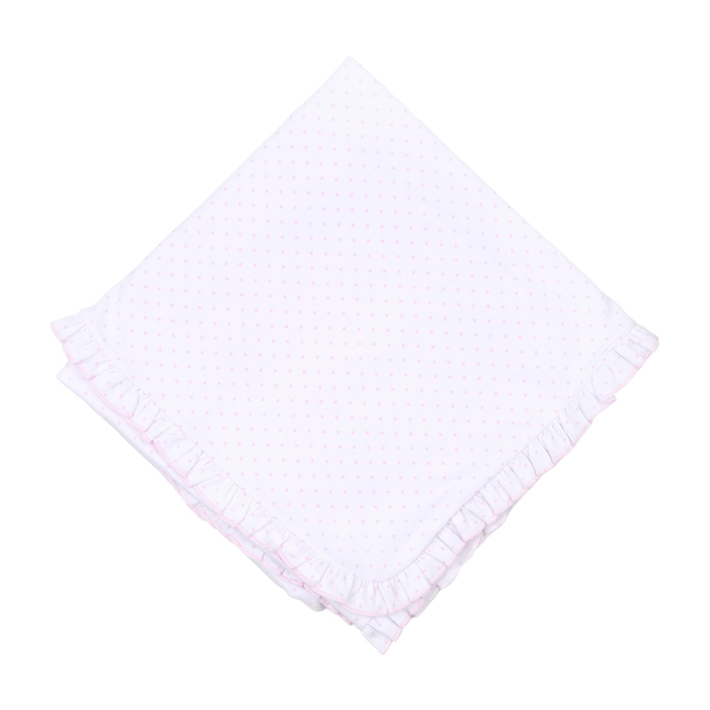 Mini Dots Ruffle Receiving Blanket - Pink - Magnolia BabyReceiving Blanket