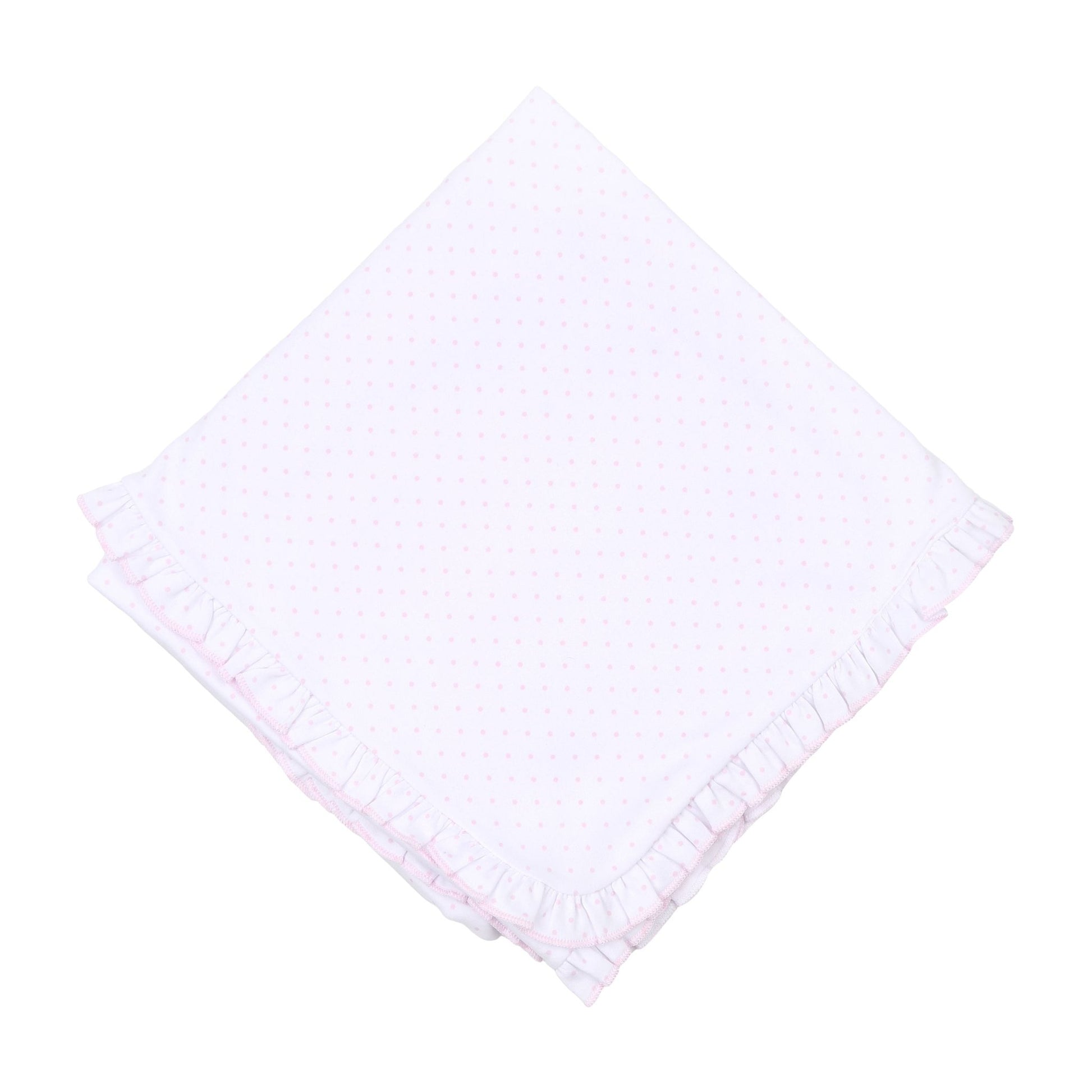 Mini Dots Ruffle Receiving Blanket - Pink - Magnolia BabyReceiving Blanket