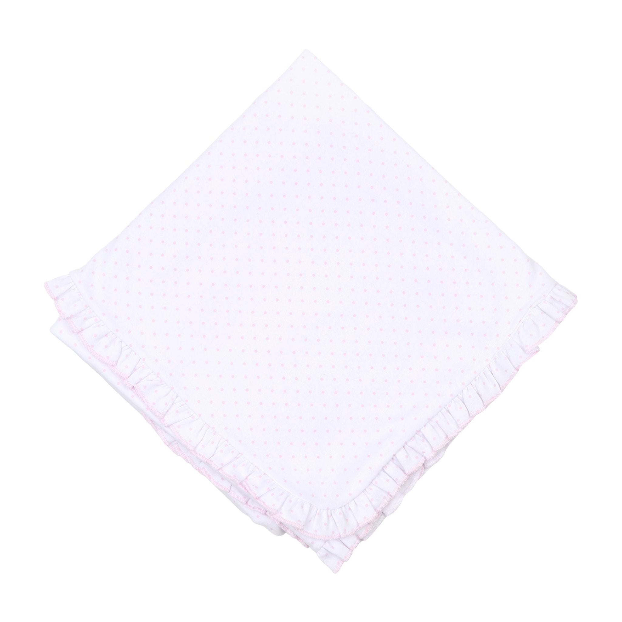 Mini Dots Ruffle Receiving Blanket - Pink - Magnolia BabyReceiving Blanket