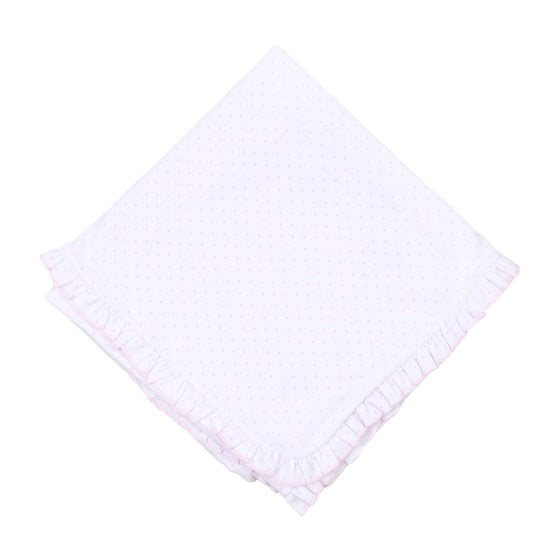 Mini Dots Ruffle Receiving Blanket - Pink - Magnolia BabyReceiving Blanket