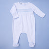 Mini Dots Smocked Footie - Blue - Magnolia BabyFootie