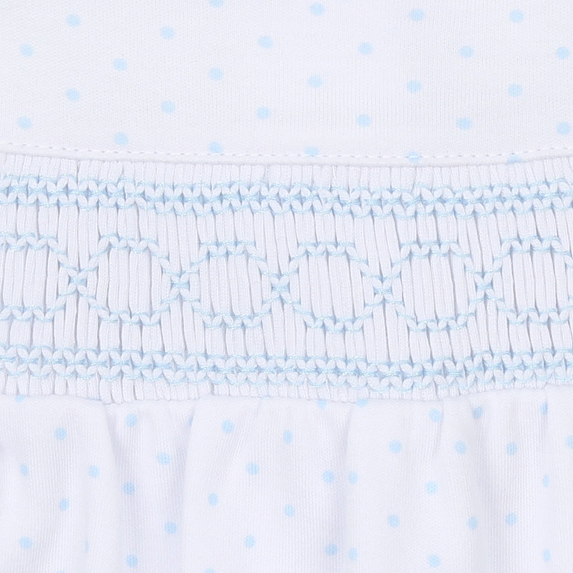 Mini Dots Smocked Footie - Blue - Magnolia BabyFootie