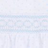 Mini Dots Smocked Footie - Blue - Magnolia BabyFootie