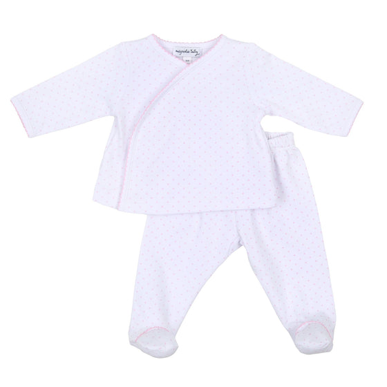 Mini Dots X - Tee Footed Pant Set - Pink - Magnolia Baby2pc Pant Set