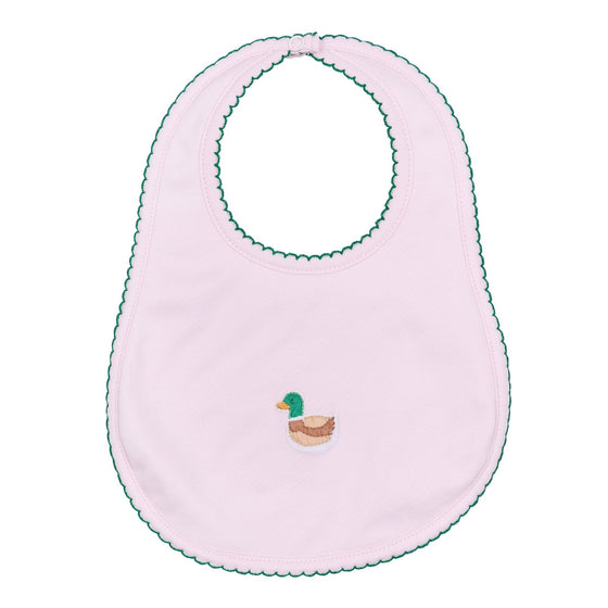 Mini Mallard Embroidered Bib - Pink - Magnolia BabyBib