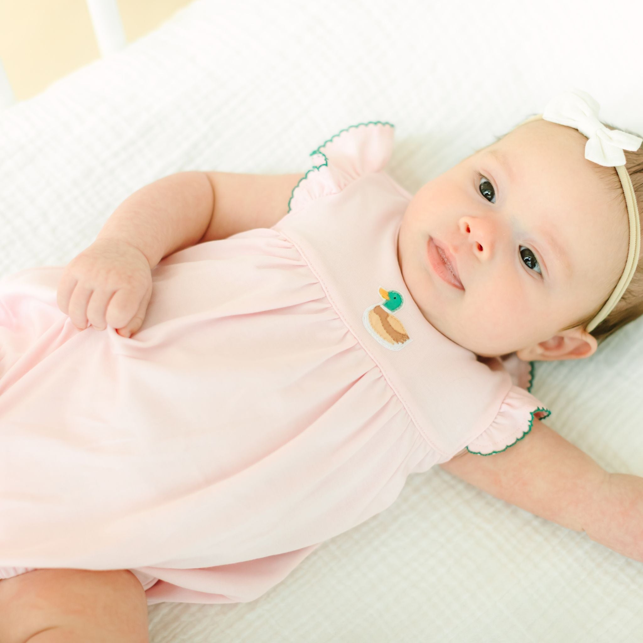 Mini Mallard Embroidered Bubble - Pink - Magnolia BabyBubble