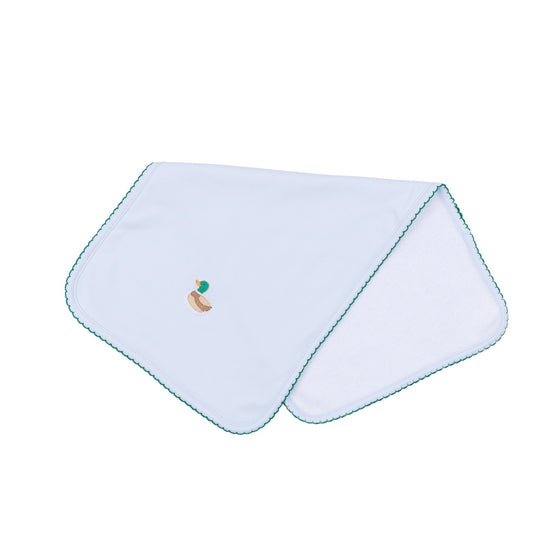 Mini Mallard Embroidered Burp Cloth - Light Blue - Magnolia BabyBurp Cloth